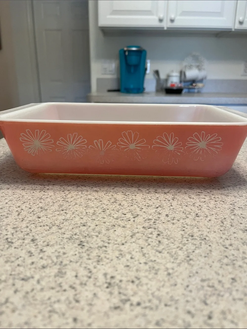 Pink Daisy Ceramic Baking Dish by Pyrex